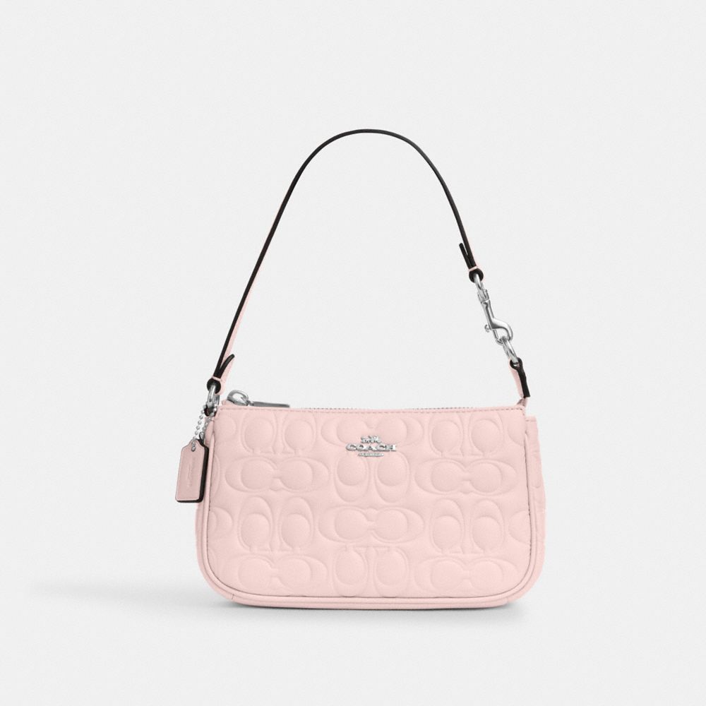 COACH®,Nolita 19 In Signature Leather,Leather,Shoulder Bag,Casual,Pink,Front View image number 0