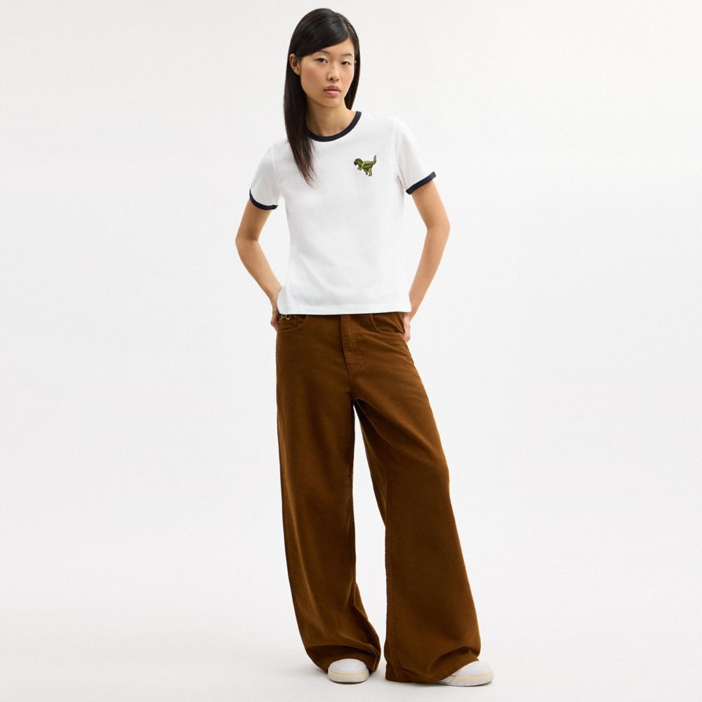 Женские футболки Coach Rexy Ringer T-Shirt — фото 2