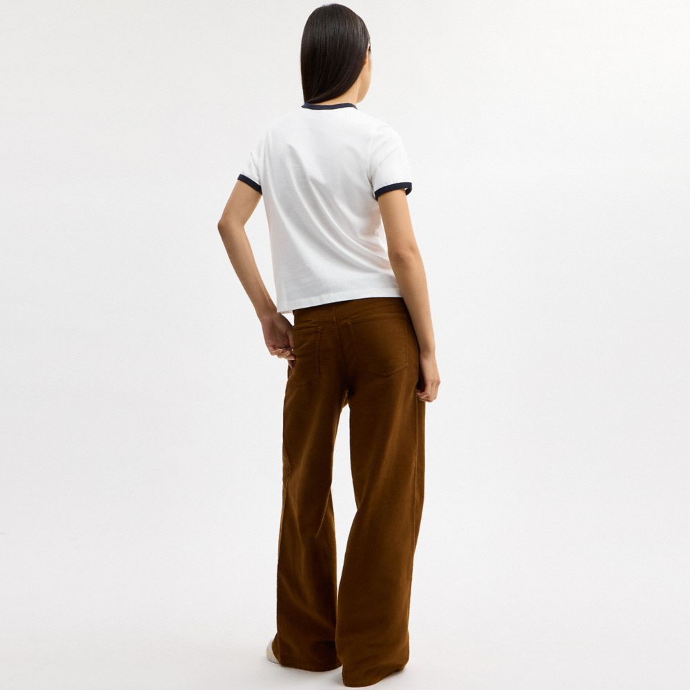 Женские футболки Coach Rexy Ringer T-Shirt — фото 3