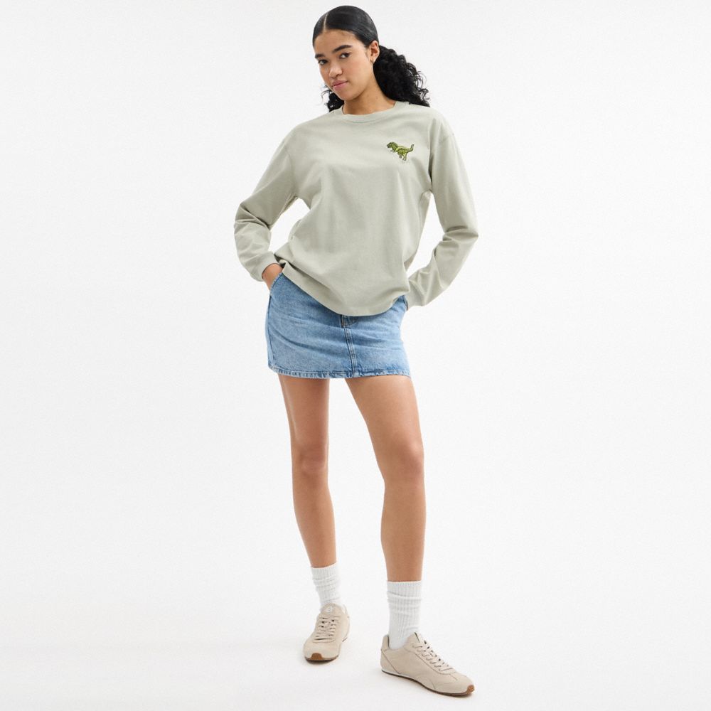 COACH®,ロング スリーブ レキシー Tシャツ,トップス＆Tシャツ,ｸﾞﾚｰ