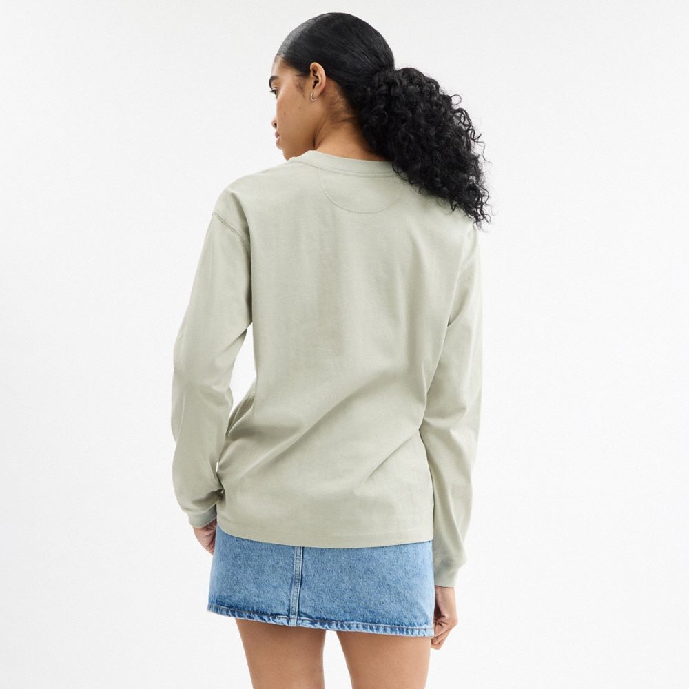 COACH®,ロング スリーブ レキシー Tシャツ,トップス＆Tシャツ,ｸﾞﾚｰ