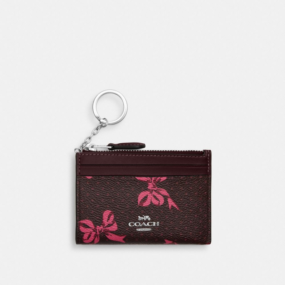 COACH®,Mini Skinny Id Case With Bow Print,,Front View