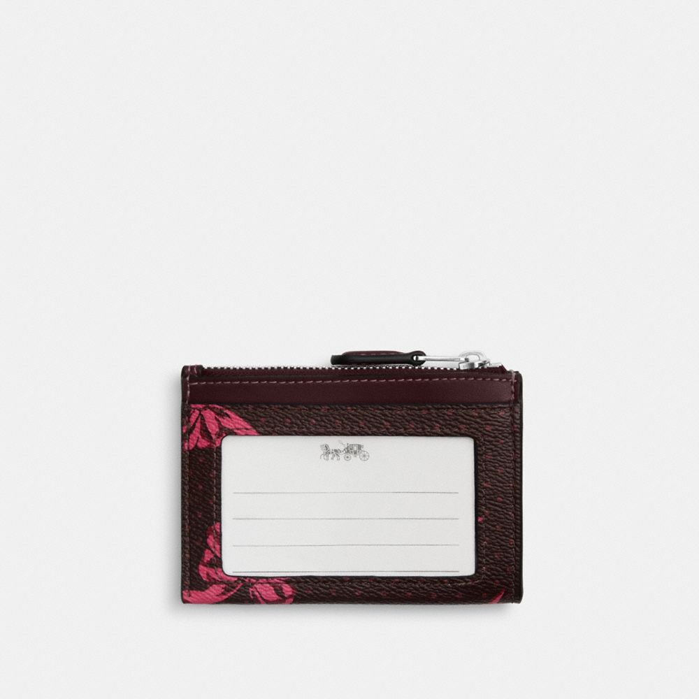 COACH®,Mini Skinny Id Case With Bow Print,,Back View