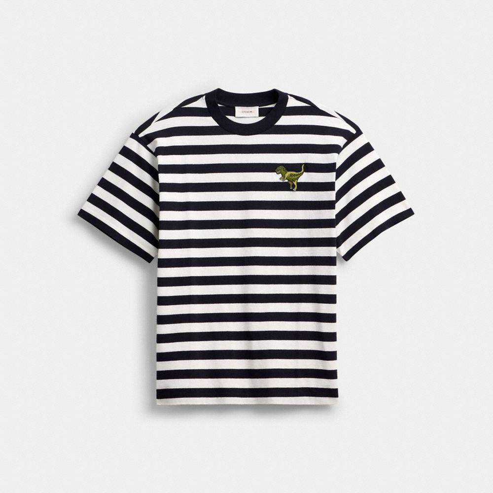 COACH®,ストライプ レキシー リラックスド Tシャツ,トップス＆Tシャツ,ﾈｲﾋﾞｰﾏﾙﾁ