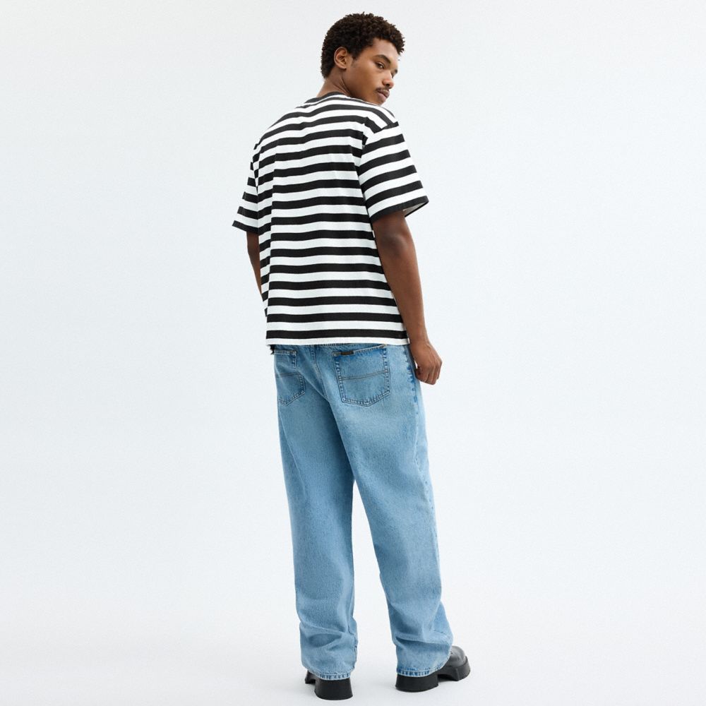 COACH®,ストライプ レキシー リラックスド Tシャツ,トップス＆Tシャツ,ﾈｲﾋﾞｰﾏﾙﾁ