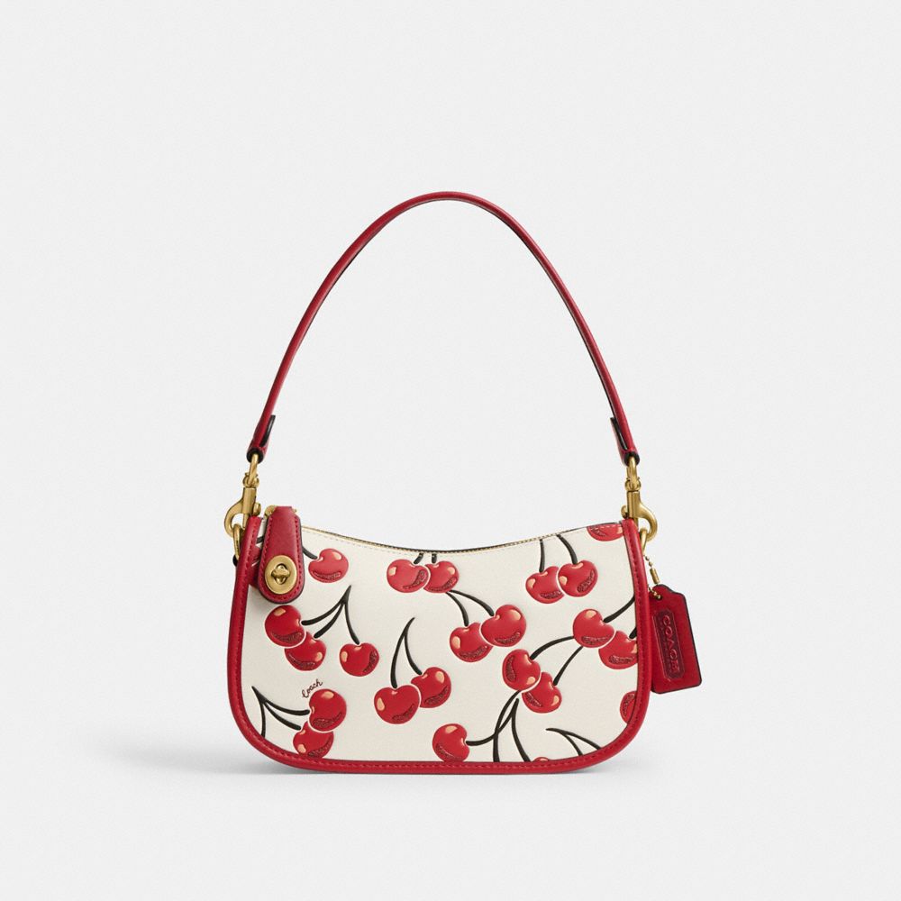 COACH®,Swinger Bag With Cherry Print,,Front View