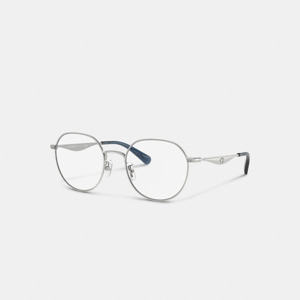 Coach Pillow Tabby Metal Round Eyeglasses In Silver