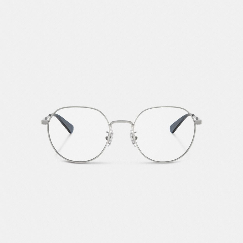 Coach Pillow Tabby Metal Round Eyeglasses In Silver