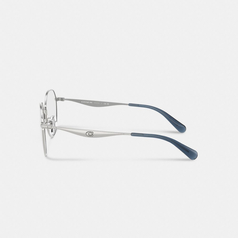 Coach Pillow Tabby Metal Round Eyeglasses In Silver