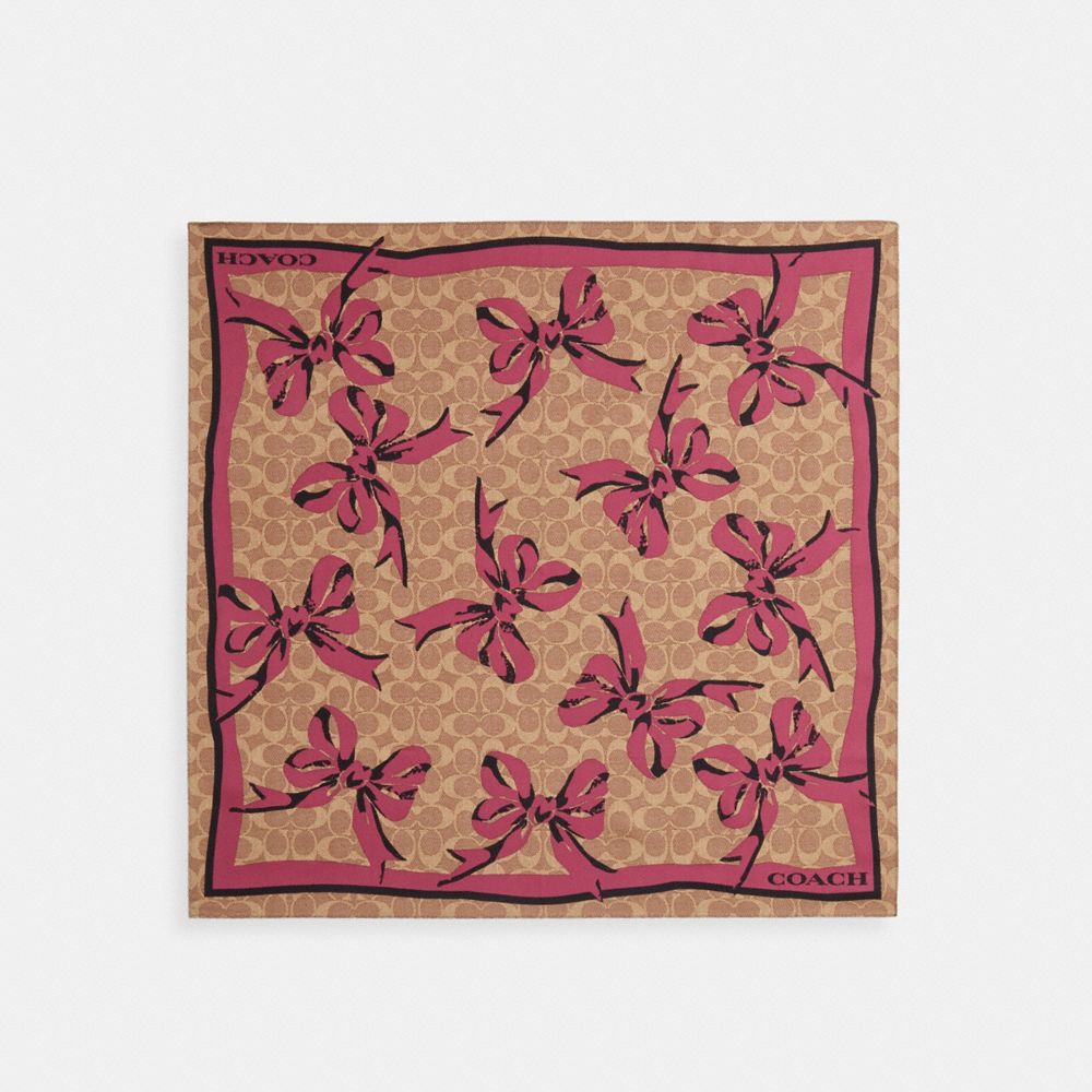 【Coach 】Signature Bow Prinシルク バンダナ CZ527 COACH® Outlet | Signature Bow Print Silk Bandana