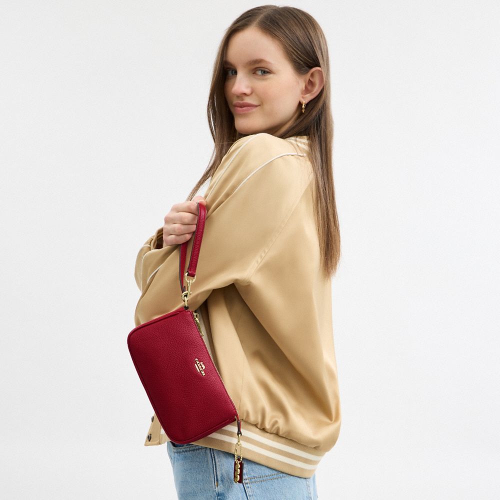 COACH®,New Year Nolita 19 With Snake Charm,Leather,Shoulder Bag,3D Embellishment,Logo,Metal,Casual,Maroon,Detail View