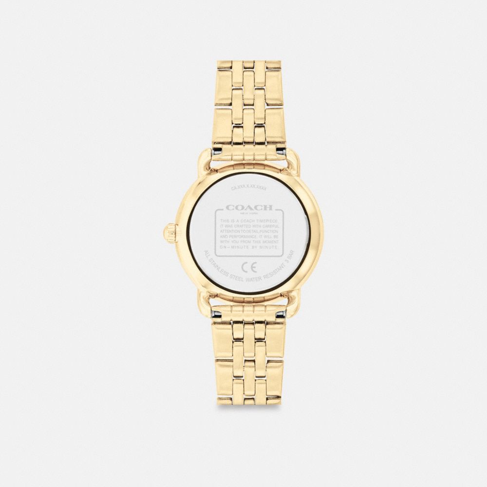 COACH®,Elliot Watch, 28 Mm,Analog,Metal Material,Crystal,Quartz,Word Embellishment,Logo,Water Resistant,Casual,,Back View