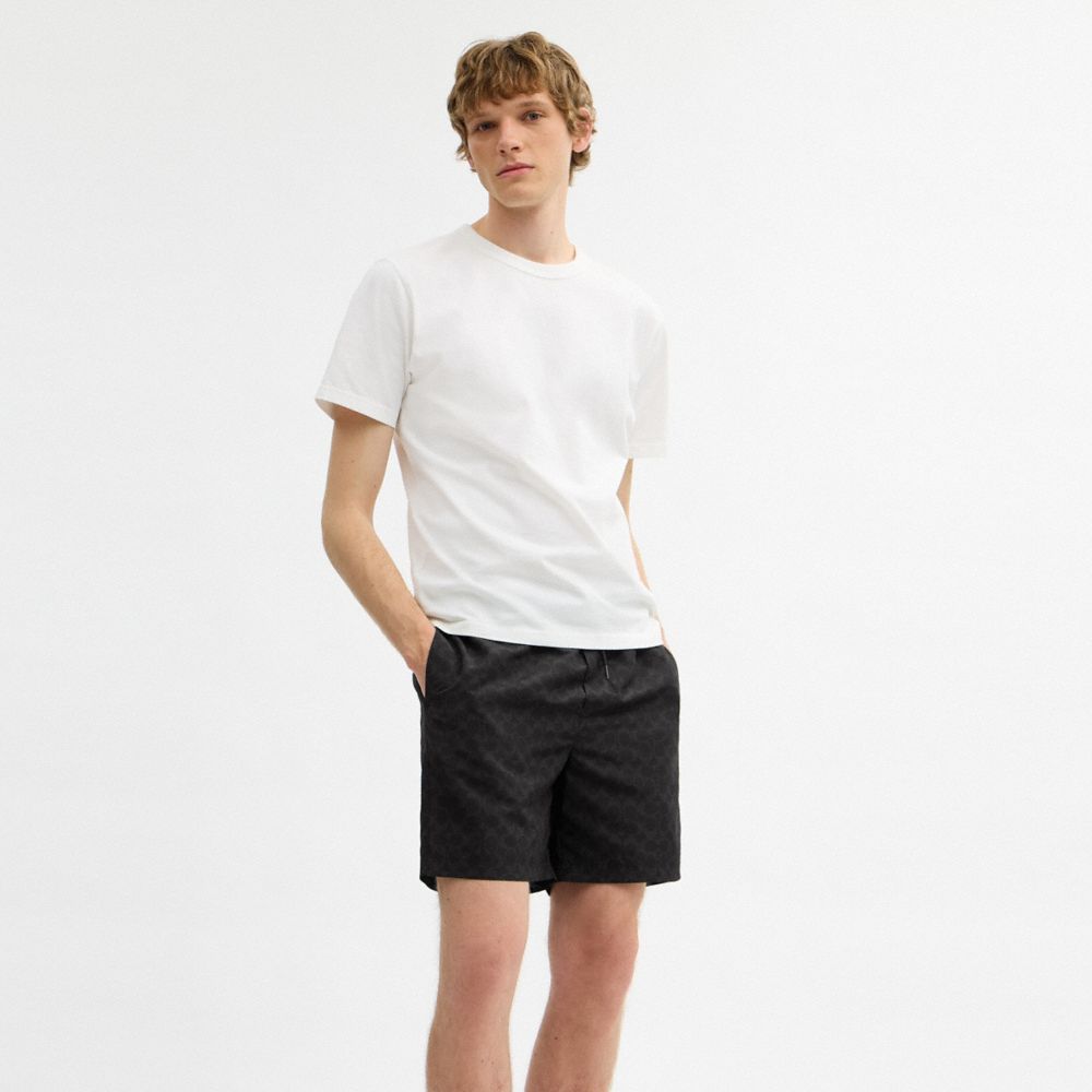 COACH®,SLIP DE BAIN EXCLUSIF EN POLYESTER RECYCLÉ,Anthracite sombre,Scale View