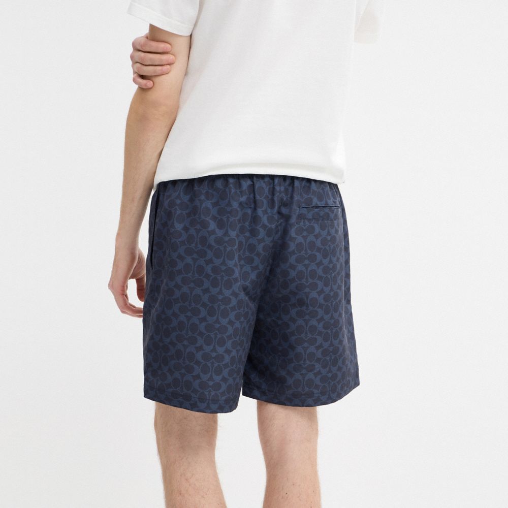 COACH®,Signature Swim Trunks In Recycled Polyester,Recycled Polyester,Trunks,Drawstring,Built In Shorts,Chlorine Resistant...,,Scale View