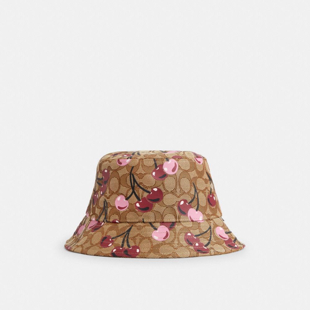 COACH®,Signature Cherry Swirl Print Bucket Hat,,Front View