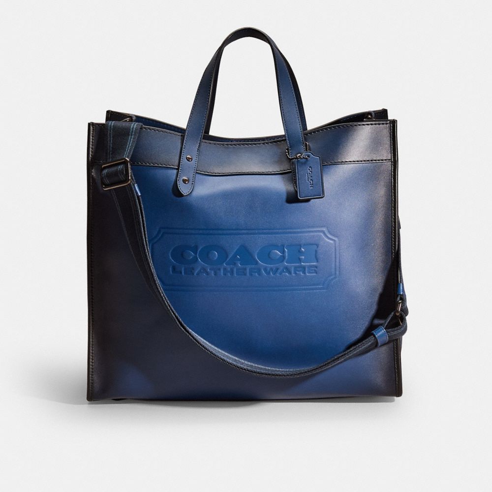 COACH®,RESTORED FIELD TOTE 40,Deep Blue,Front View