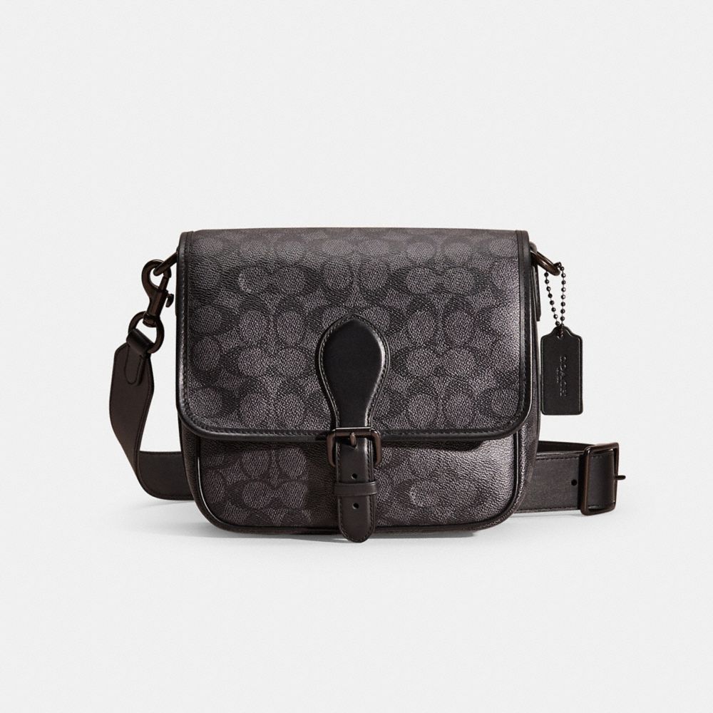 Coach Restored Frankie Crossbody In Signature Canvas In Charcoal