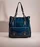 COACH®,RESTORED POPPY NORTH SOUTH TOTE,Gunmetal/Ink,Front View