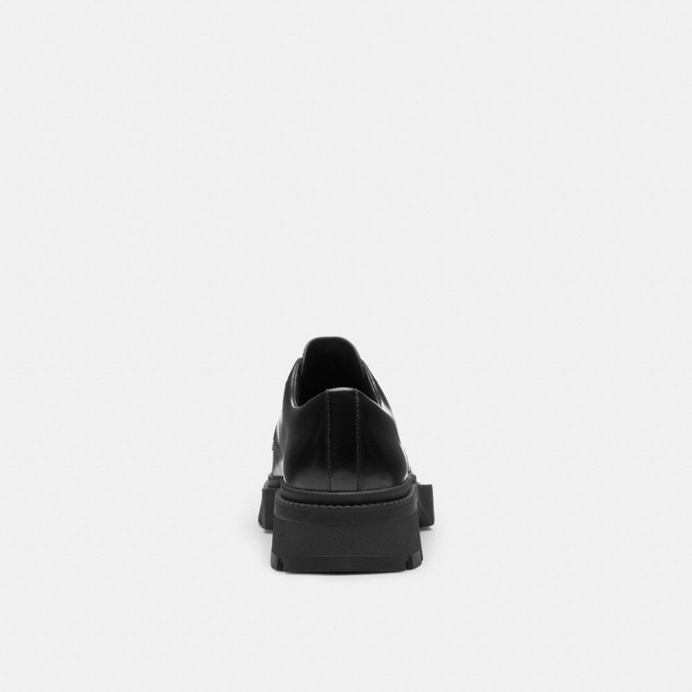 COACH®,Jonathan Derby,Leather,Rubber,Derby Shoes,Logo,Metal,Cushioned,Casual,Black,Alternate View