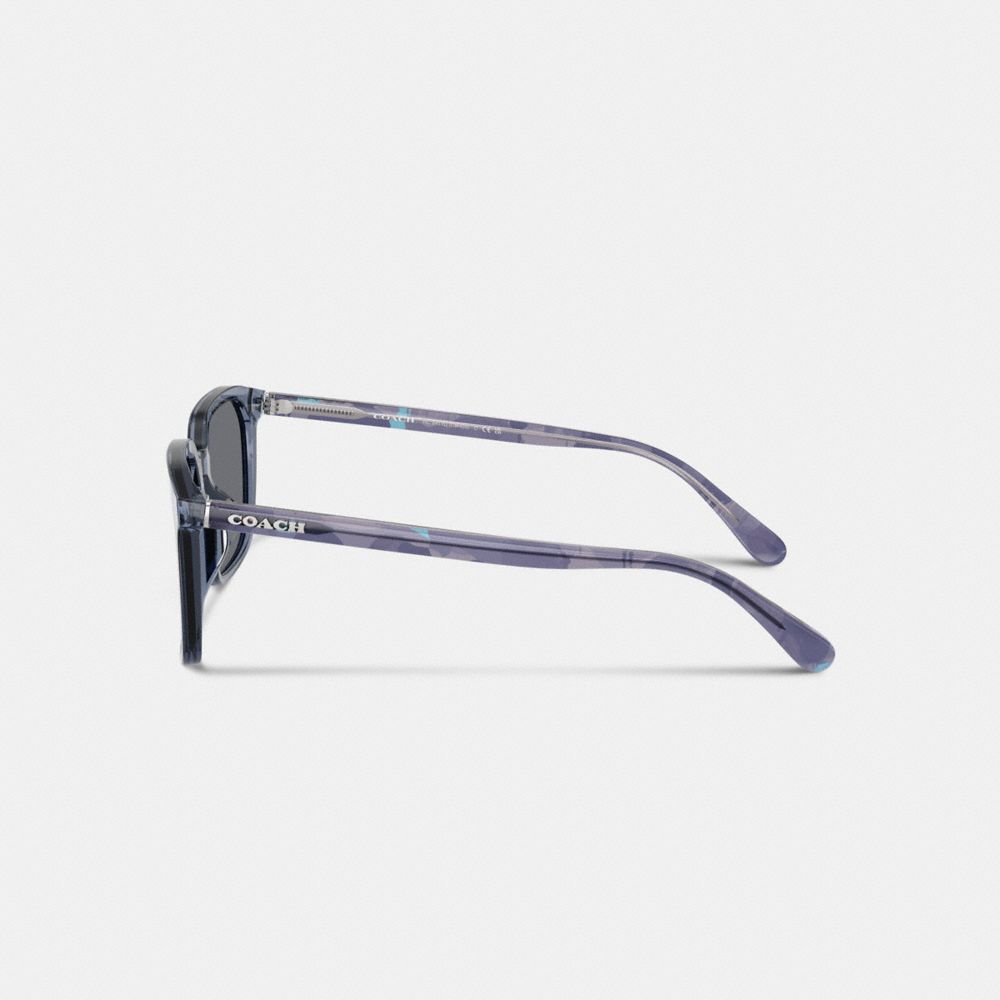 COACH®,LUNETTES DE SOLEIL CARRÉES MINCES,Bleu,Alternate View