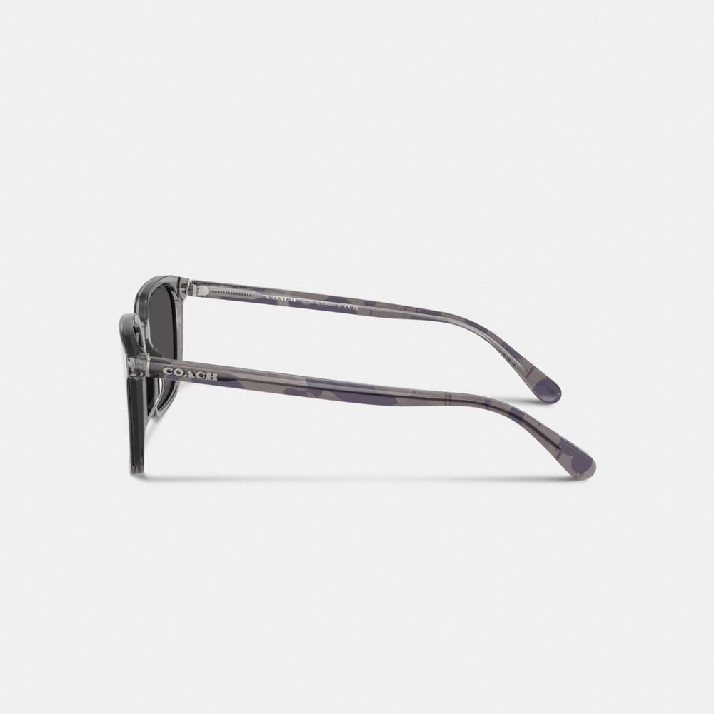 COACH®,Thin Square Sunglasses,Square,Metal,Word Embellishment,Logo,Casual,Gray,Alternate View