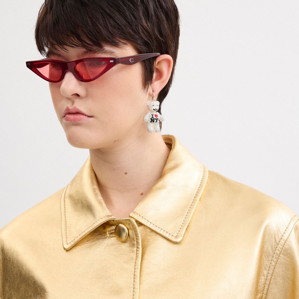 COACH®,Leather Jacket,Viscose,Lambskin,Polyester,Recycled Polyester,Jacket,Shirt Jacket,Casual,Beige,Detail View