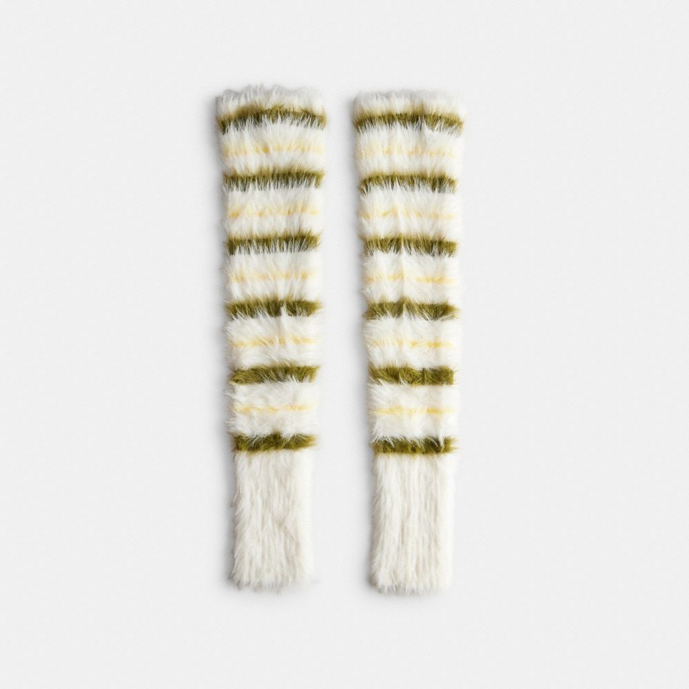 COACH®,Fuzzy Knit Arm Warmers,,Front View