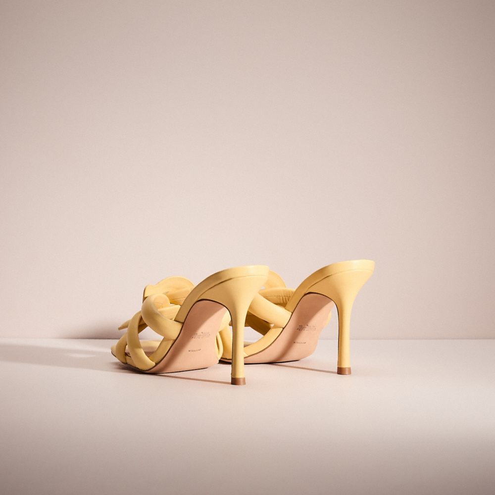 COACH®,Restored Kellie Sandal,Lining Leather,Leather,Rubber,Slides,Logo,Caged,Day Party,Beige,Back View
