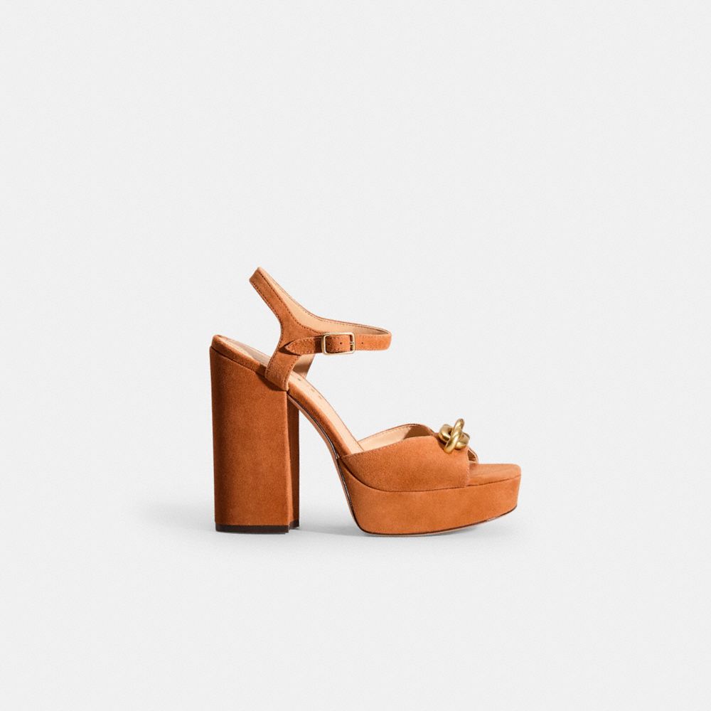 Coach Restored Nicolette Sandal In Burnished Amber
