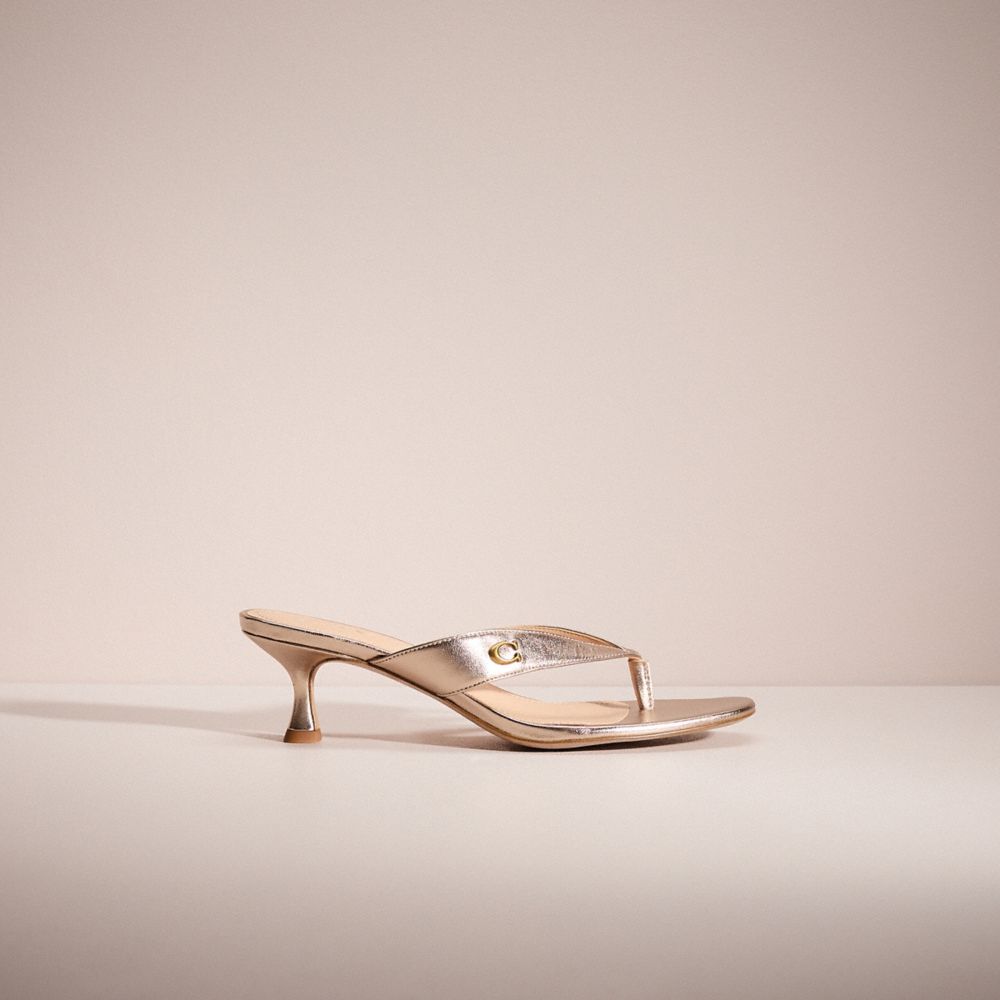 COACH®,RESTORED AUDREE SANDAL,Champagne,Front View
