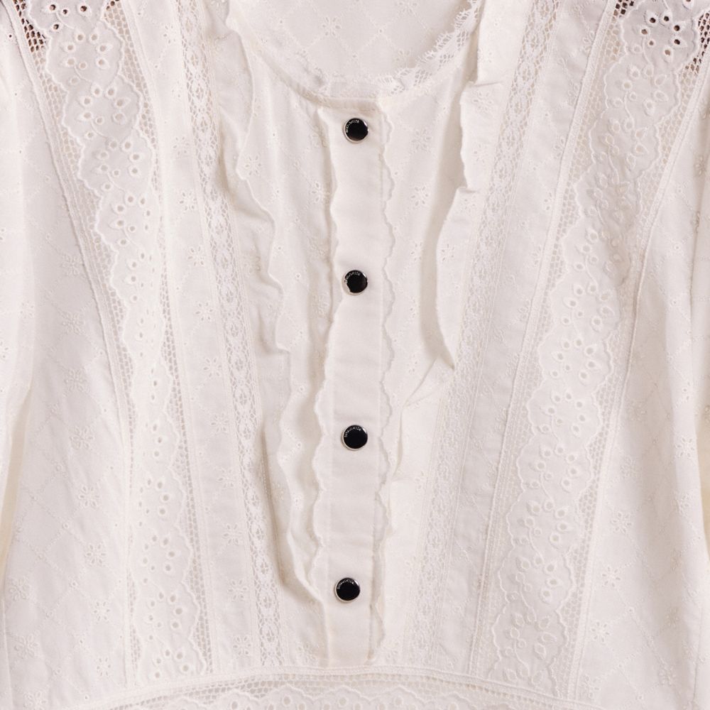 Coach Restored Broderie Anglaise Top In Cream