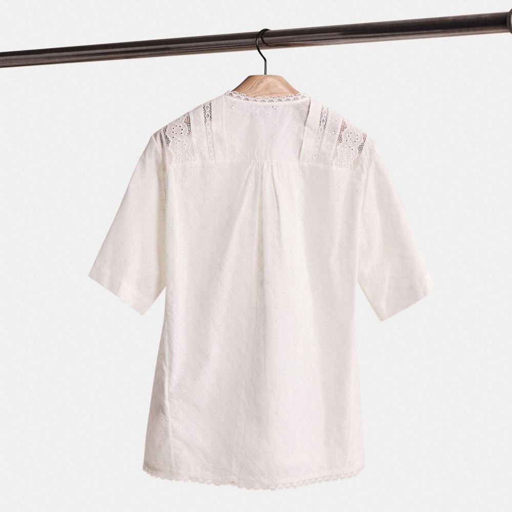 Coach Restored Broderie Anglaise Top In Cream