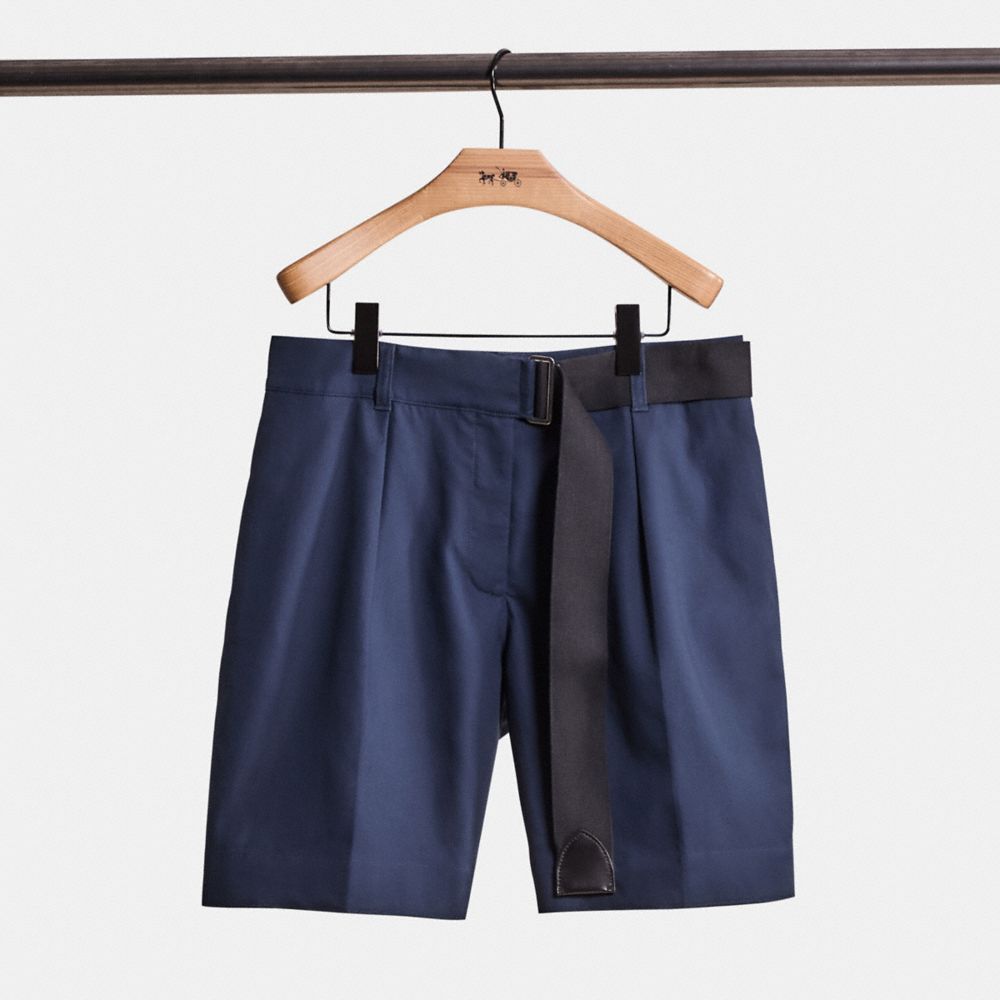 Shop Coach Restored Belted Shorts In Navy