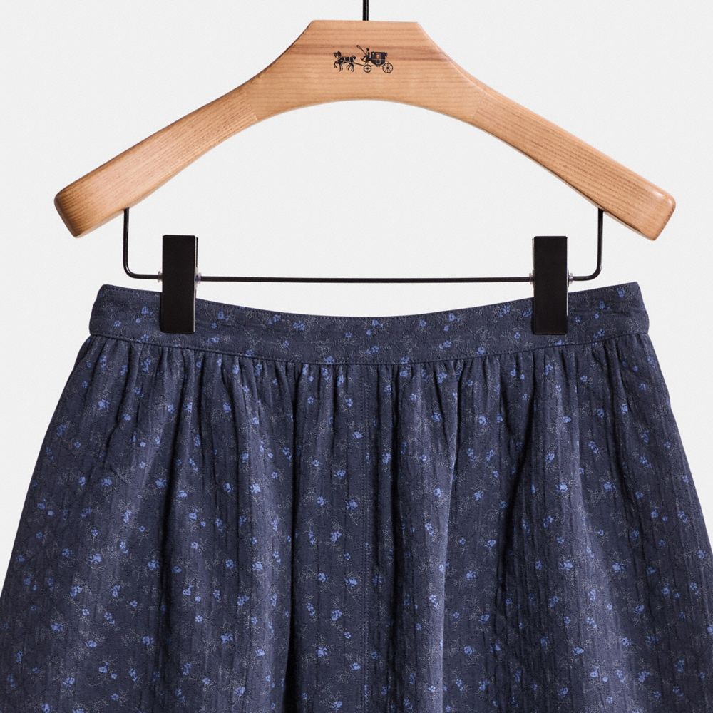 Coach Restored Mini Quilted Skirt In Organic Cotton In Black/dark Blue