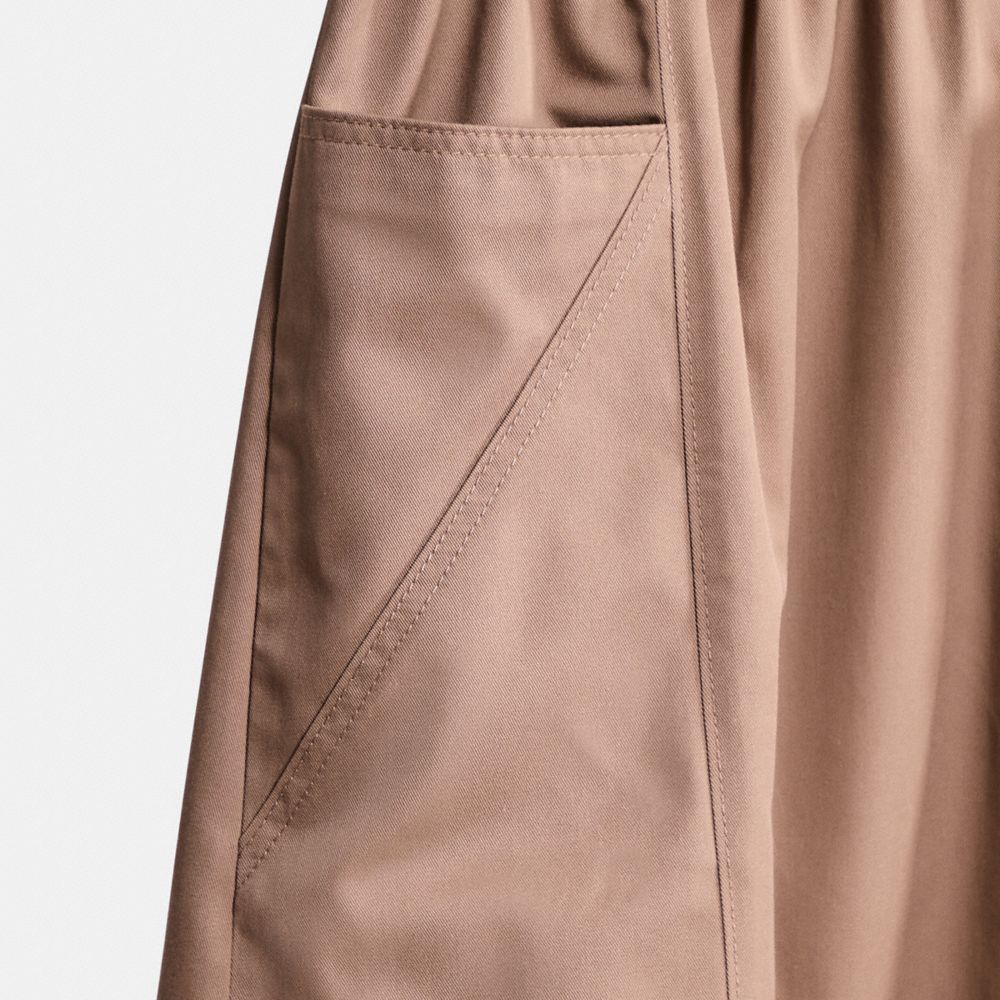 COACH®,Restored Trench Skirt,Polyester,Cotton,A-Line,Ruched,Casual,Brown,Scale View