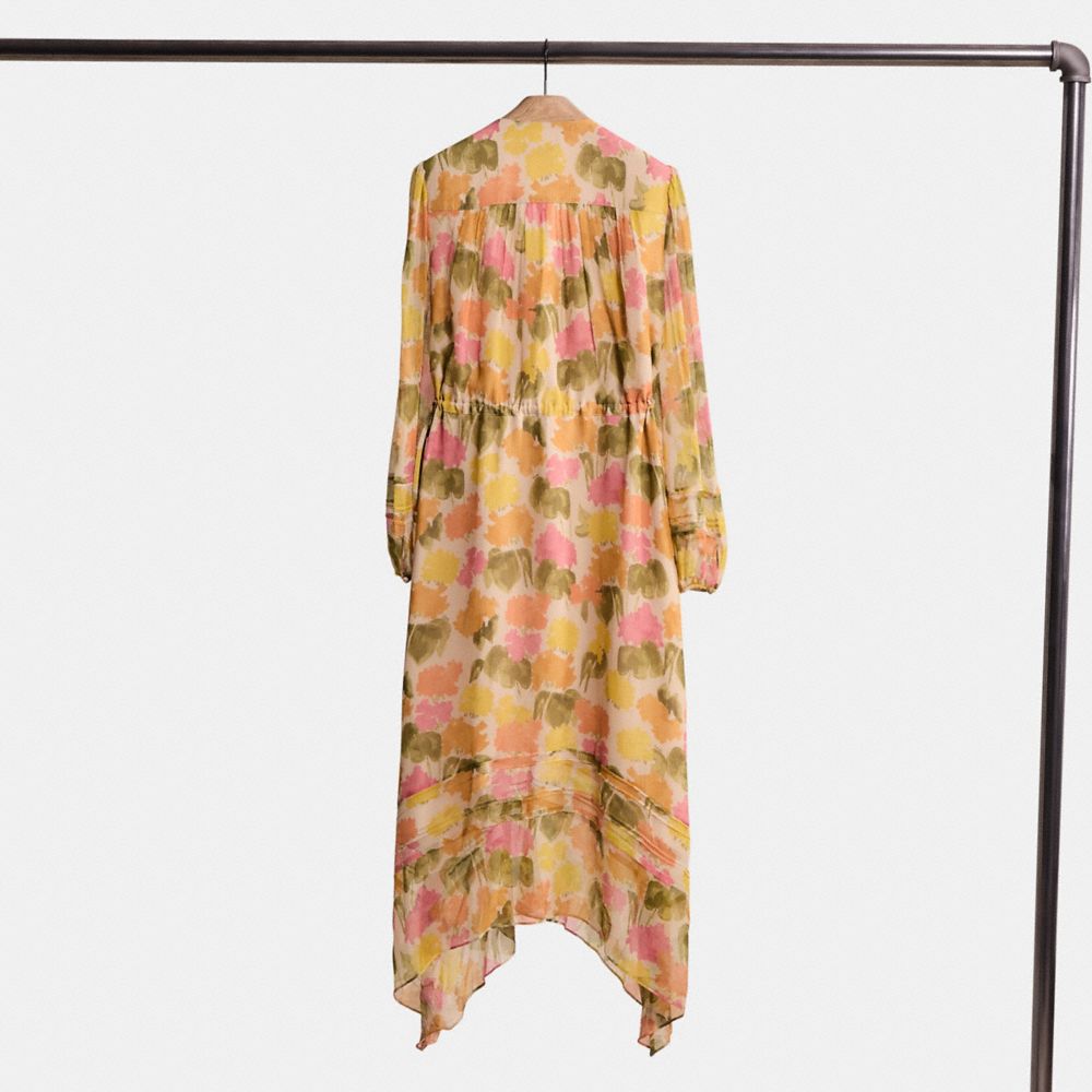 Shop Coach Restored Floral Long Dress In Multi