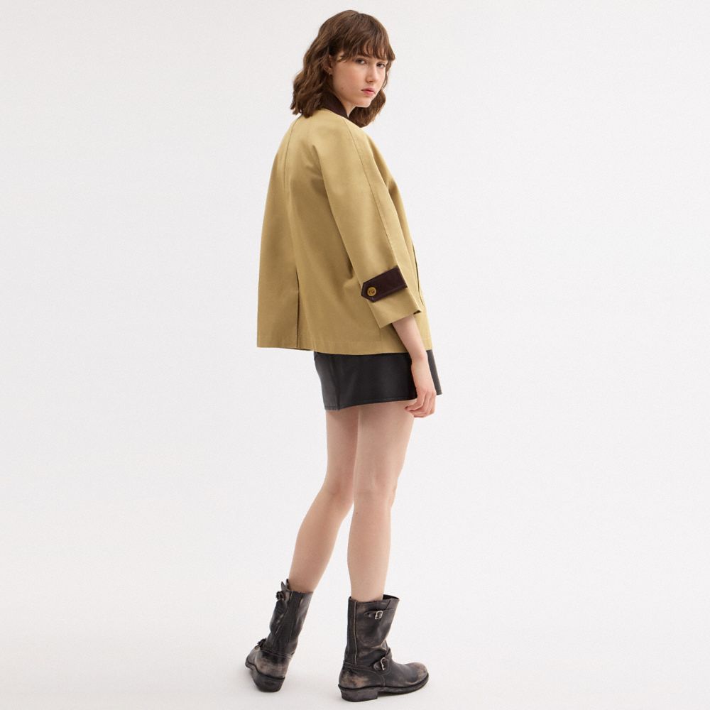 COACH®,MANTEAU SWING EN COTON,Kaki,Scale View