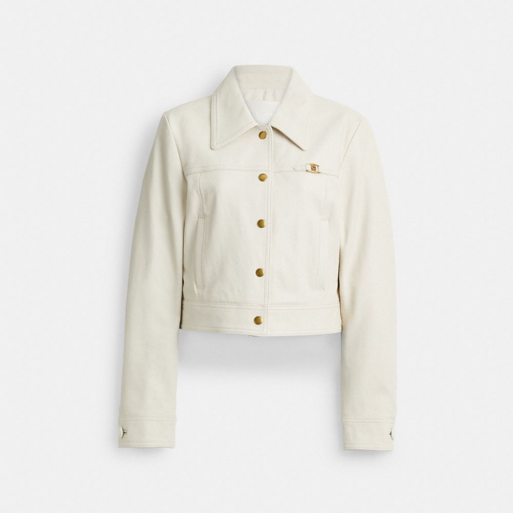 Coach Heritage C Shrunken Jacket In White