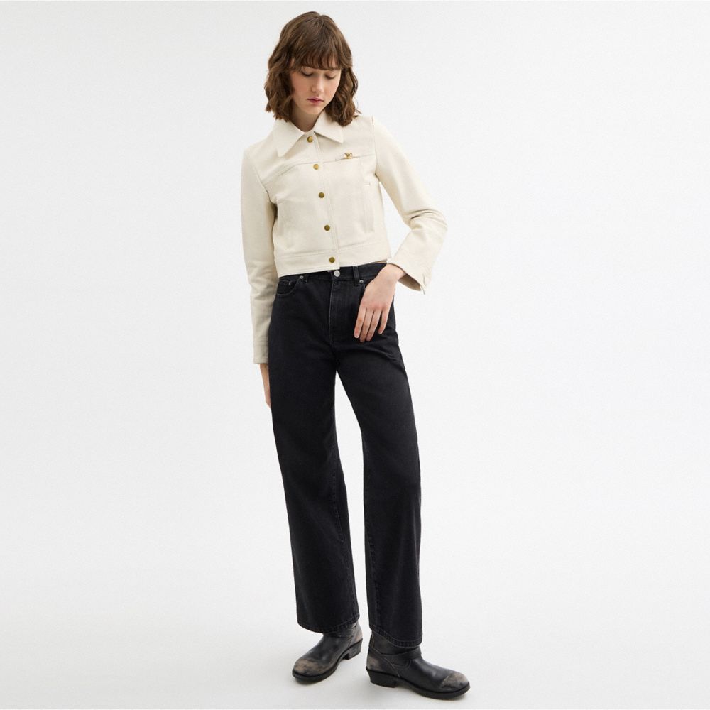 Coach Heritage C Shrunken Jacket In White