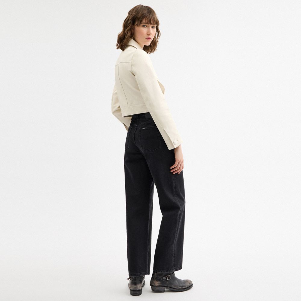 COACH®,Heritage C Shrunken Jacket,Cream,Scale View