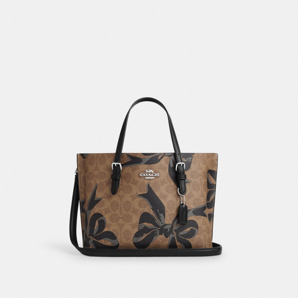 COACH®,Mollie Tote Bag 25 In Signature Canvas With Bow Print,,Front View