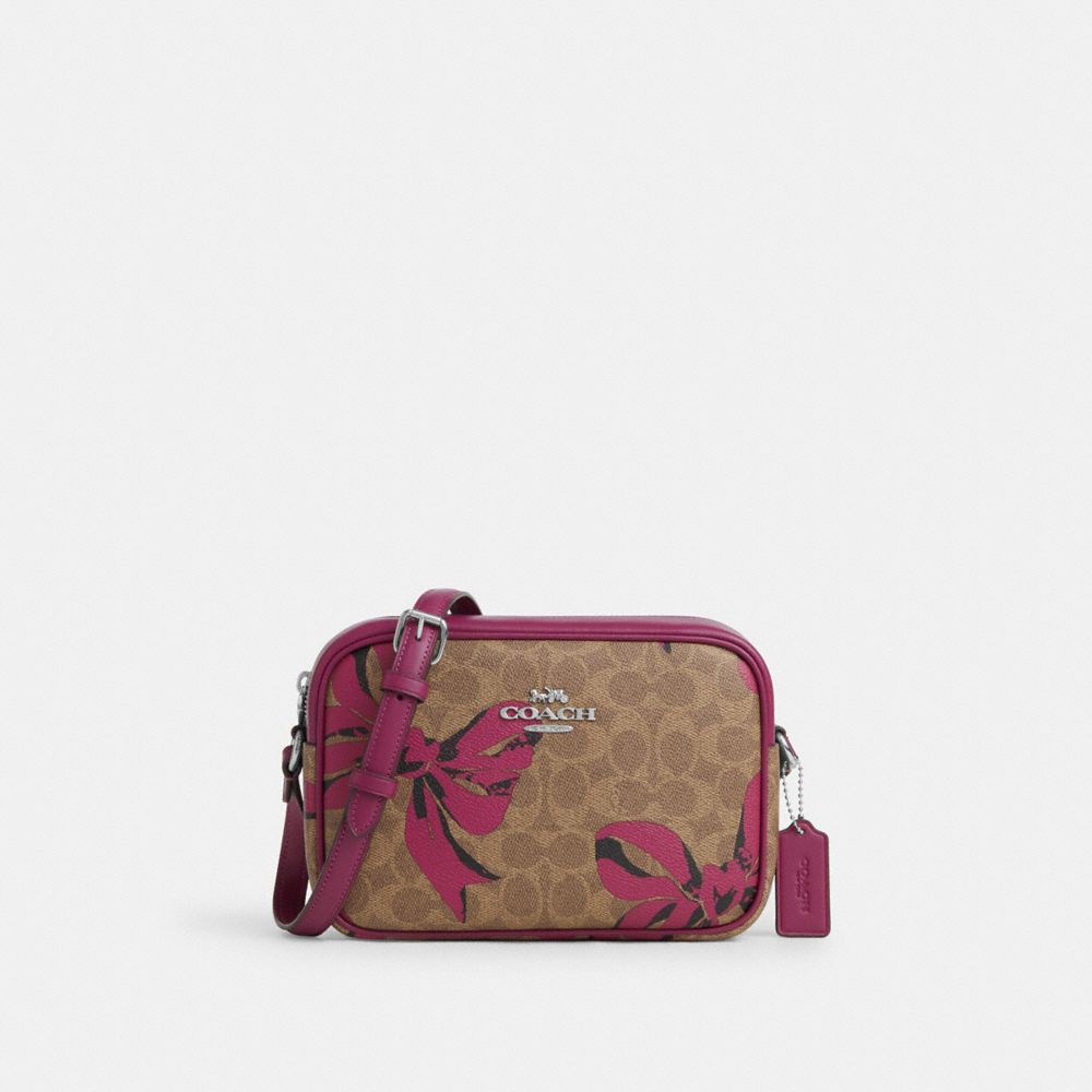 COACH®,Jamie Camera Bag In Signature Canvas With Bow Print,,Front View