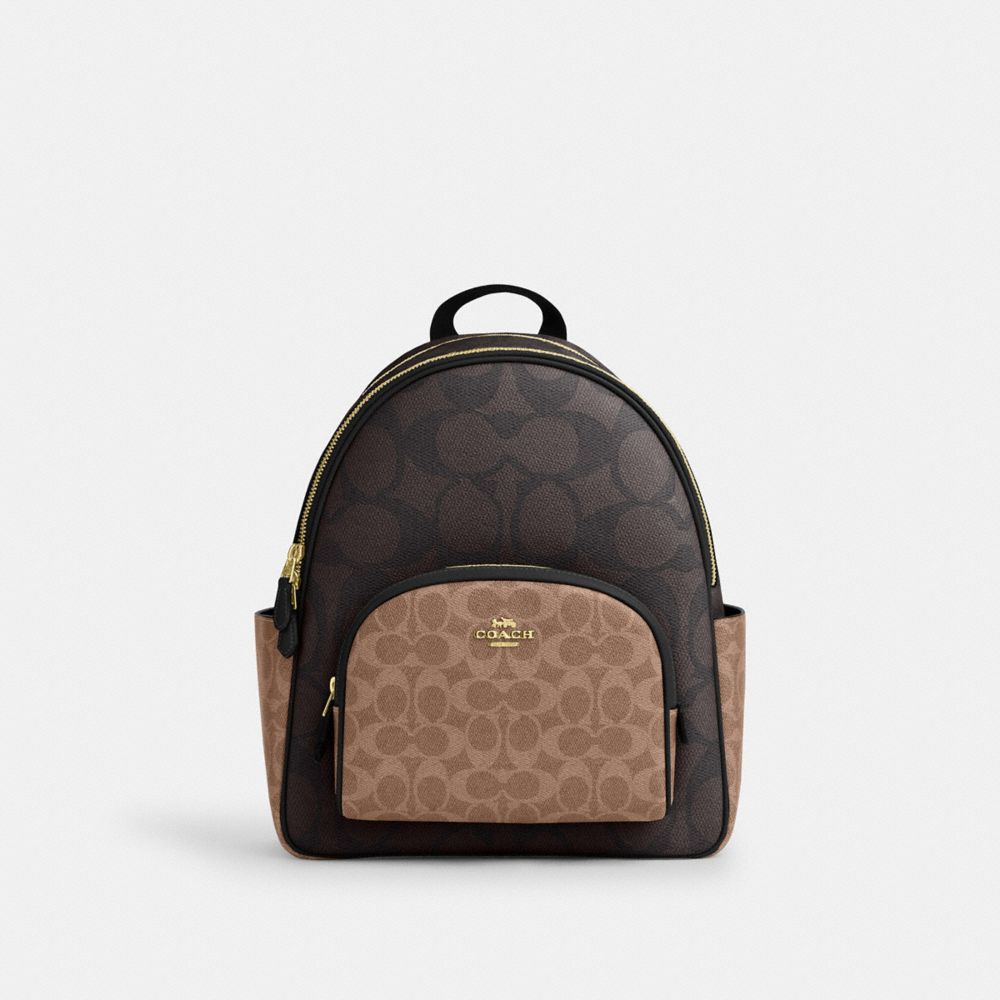 COACH®,Court Backpack In Blocked Signature Canvas,,Front View