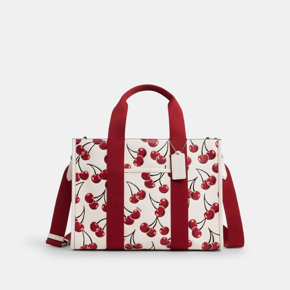 COACH®,Smith Tote Bag With Cherry Print,,Front View