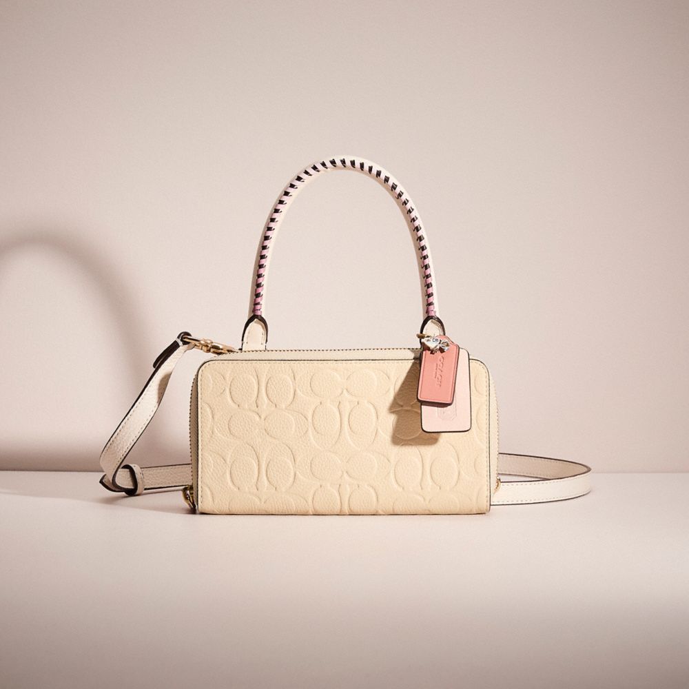 COACH®,Upcrafted Double Up Wallet Crossbody Creation,Leather,Crossbody,Whipstitch,Casual,Multi Color,Front View