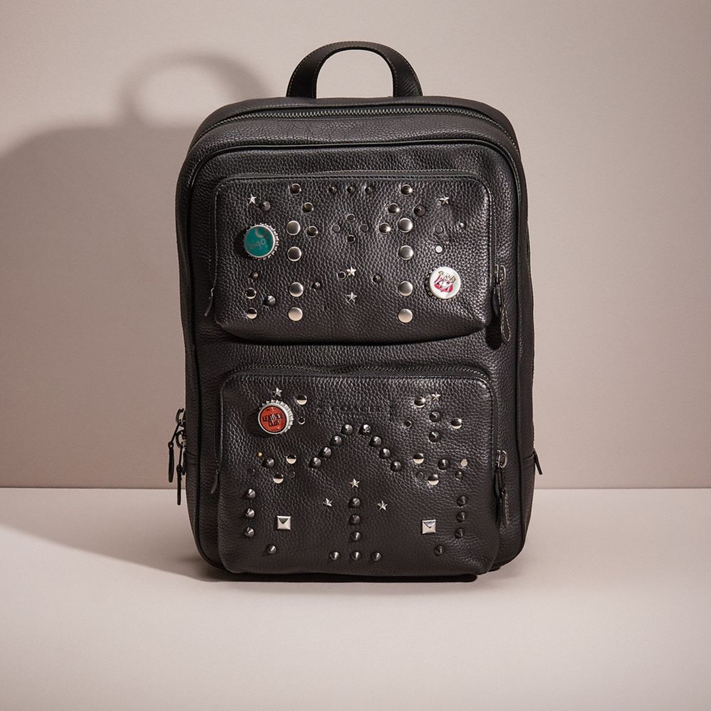 COACH®,UPCRAFTED GOTHAM BACKPACK,Calf Leather,Black Copper/Black,Front View