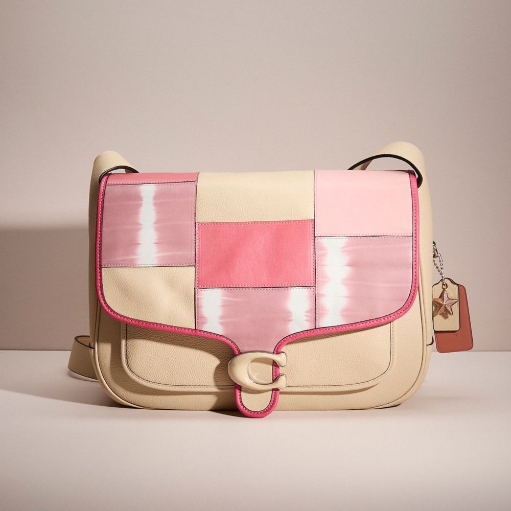 COACH®,UPCRAFTED TABBY MESSENGER 40,Polished Pebble Leather,Hello Summer,Ivory,Front View