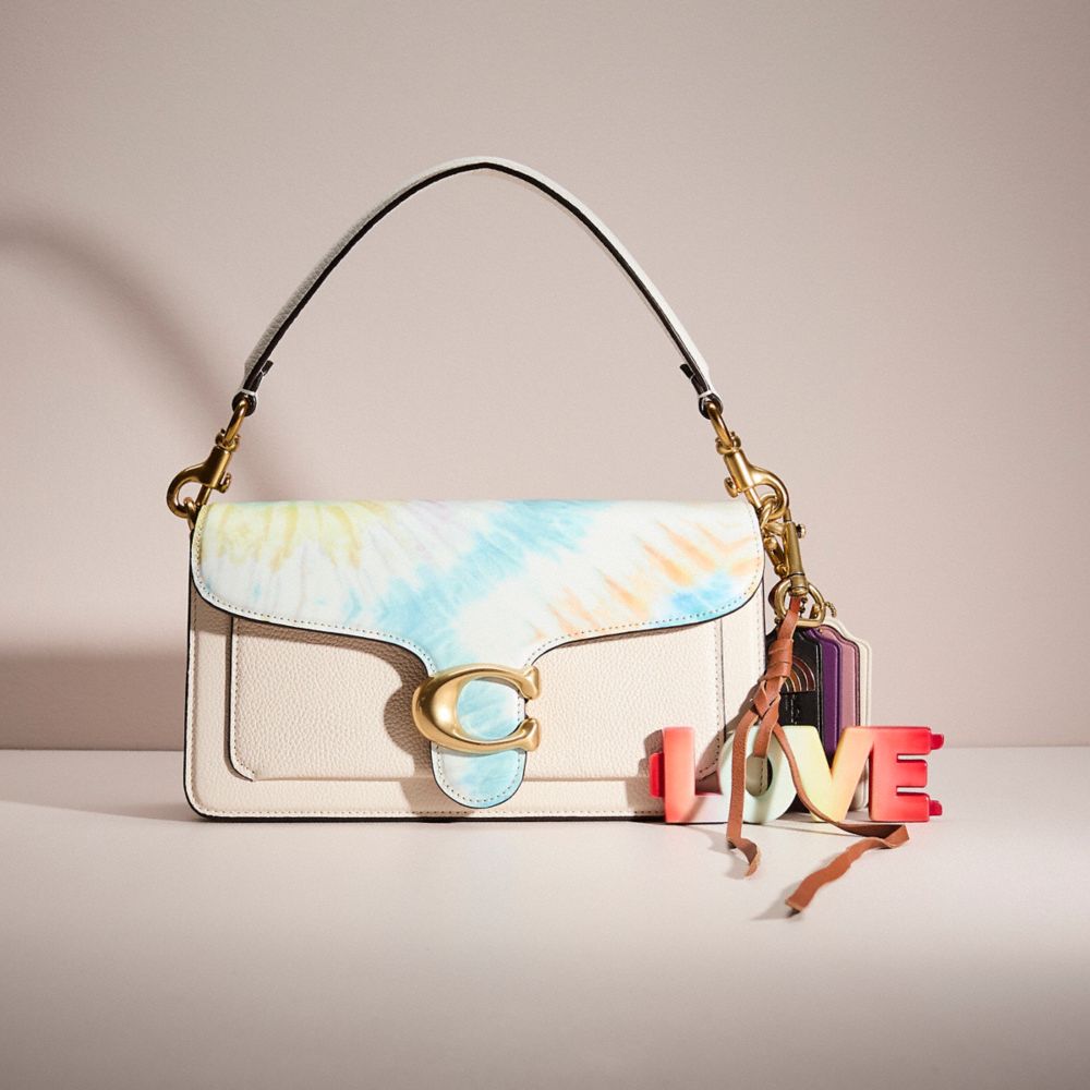 COACH®,UPCRAFTED TABBY SHOULDER BAG 26,Polished Pebble Leather,Hello Summer,Brass/Chalk,Front View