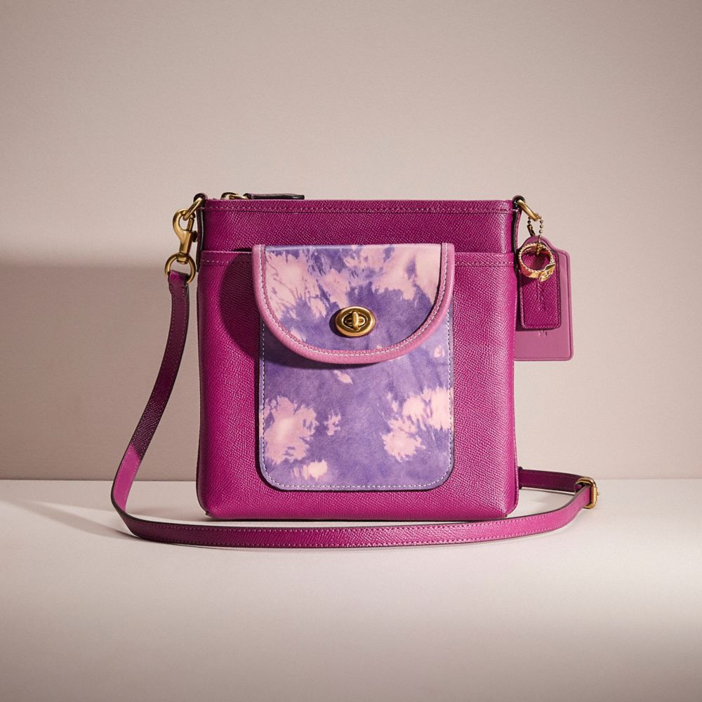 COACH®,UPCRAFTED KITT MESSENGER CROSSBODY,Hello Summer,Brass/Deep Plum,Front View