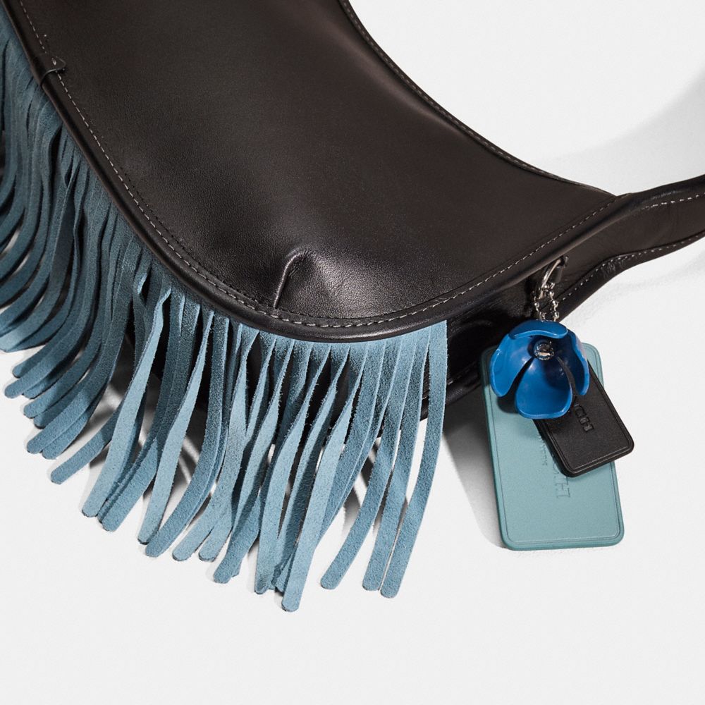 COACH®,Upcrafted Eve Shoulder Bag,Leather,Shoulder Bag,Fringe,Casual,Black,Closer View